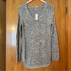 V-Neck Elbow Patch Sweater